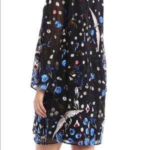 Alice + Olivia bell sleeve embroidered dress